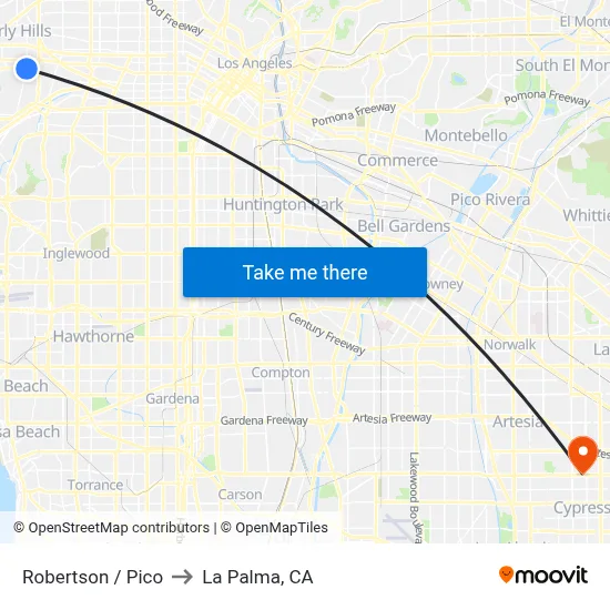 Robertson / Pico to La Palma, CA map