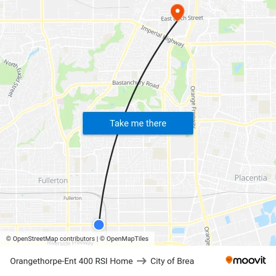 Orangethorpe-Ent 400 RSI Home to City of Brea map