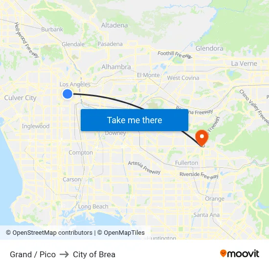 Grand / Pico to City of Brea map