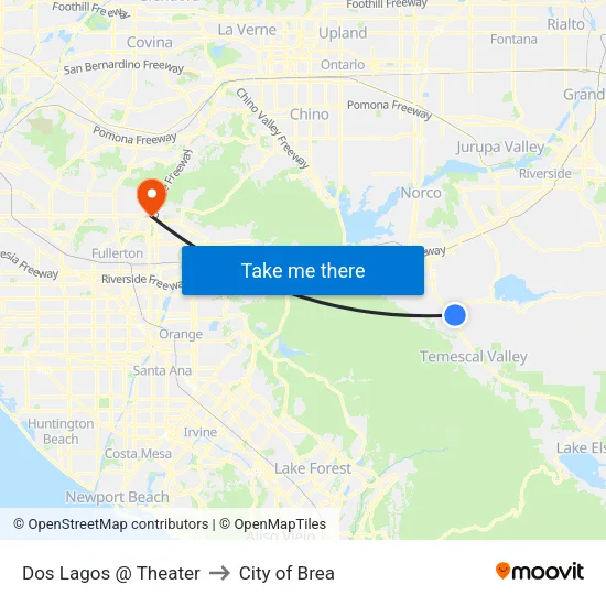 Dos Lagos @ Theater to City of Brea map