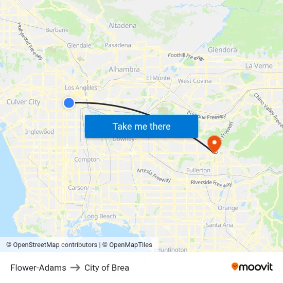 Flower-Adams to City of Brea map