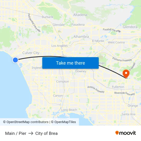 Main / Pier to City of Brea map