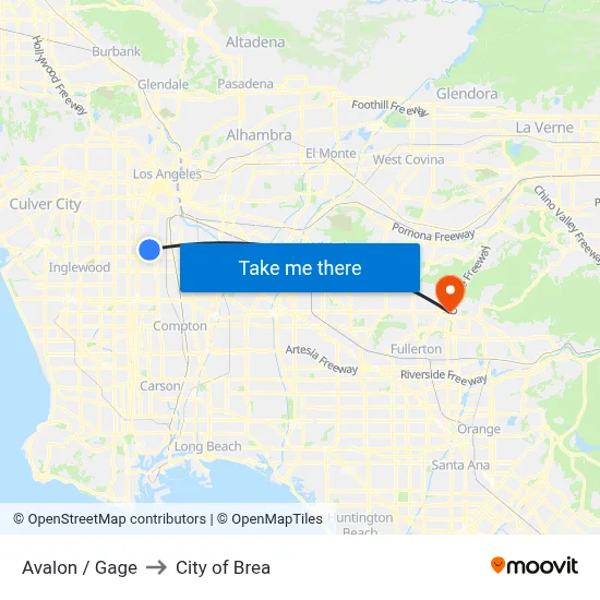 Avalon / Gage to City of Brea map