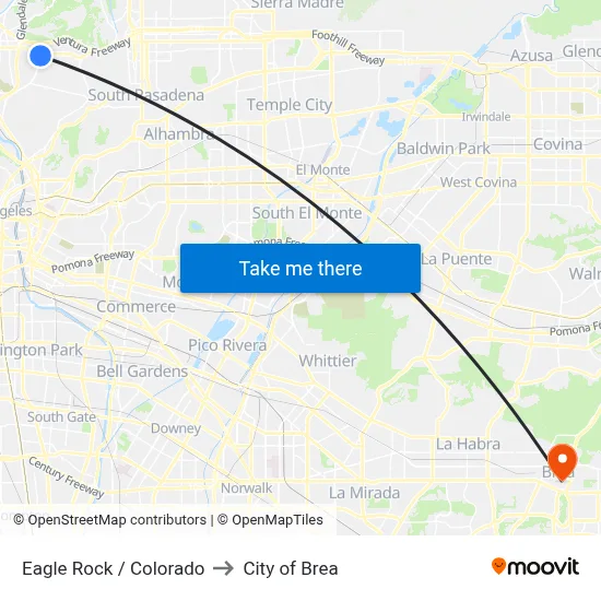 Eagle Rock / Colorado to City of Brea map