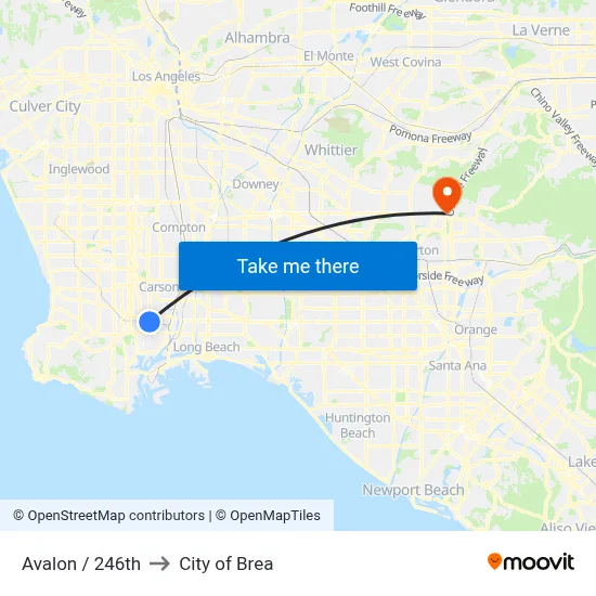 Avalon / 246th to City of Brea map
