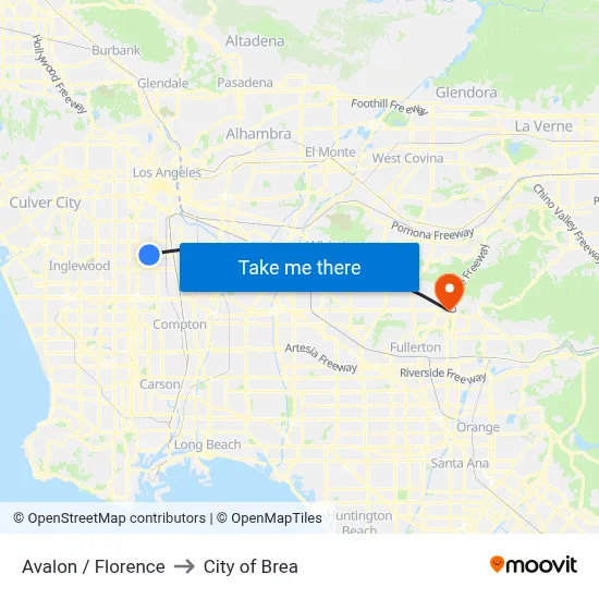 Avalon / Florence to City of Brea map