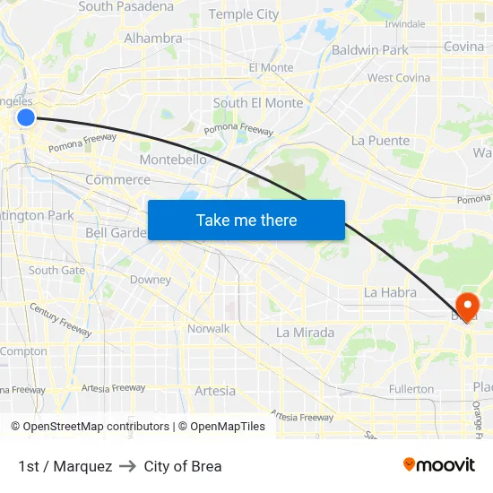 1st / Marquez to City of Brea map