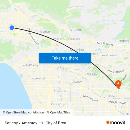 Saticoy / Amestoy to City of Brea map