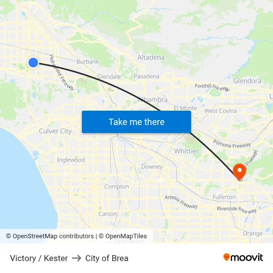 Victory / Kester to City of Brea map