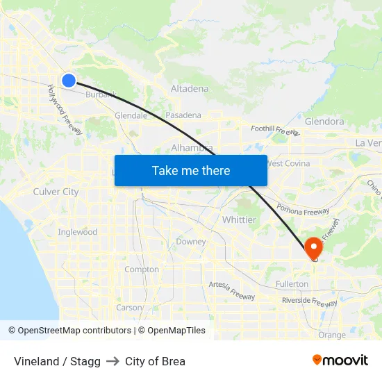 Vineland / Stagg to City of Brea map