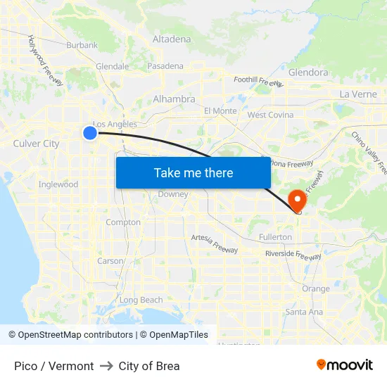 Pico / Vermont to City of Brea map