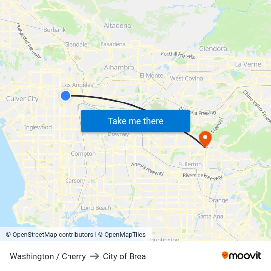Washington / Cherry to City of Brea map