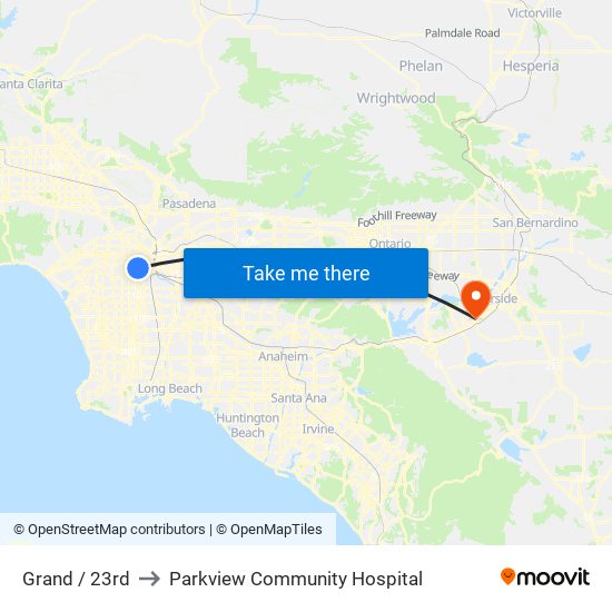 Grand / 23rd to Parkview Community Hospital map