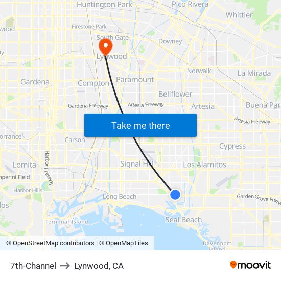 7th-Channel to Lynwood, CA map