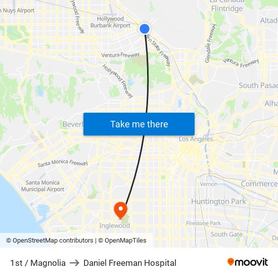 1st / Magnolia to Daniel Freeman Hospital map