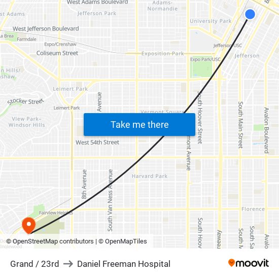 Grand / 23rd to Daniel Freeman Hospital map