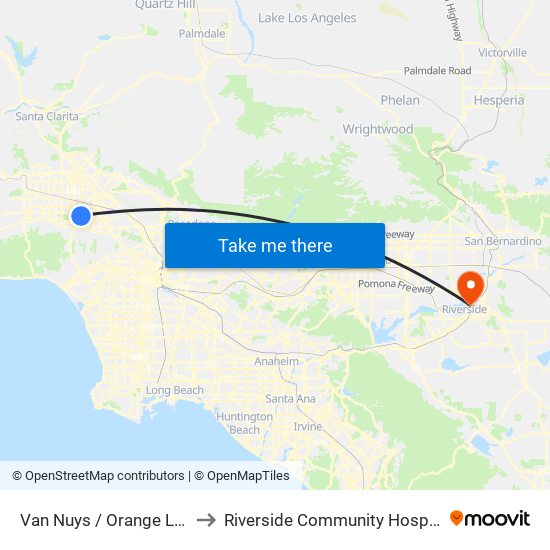 Van Nuys / Orange Line to Riverside Community Hospital map