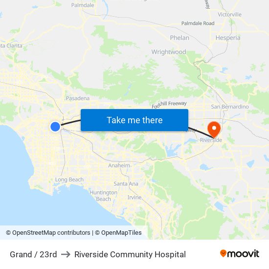 Grand / 23rd to Riverside Community Hospital map