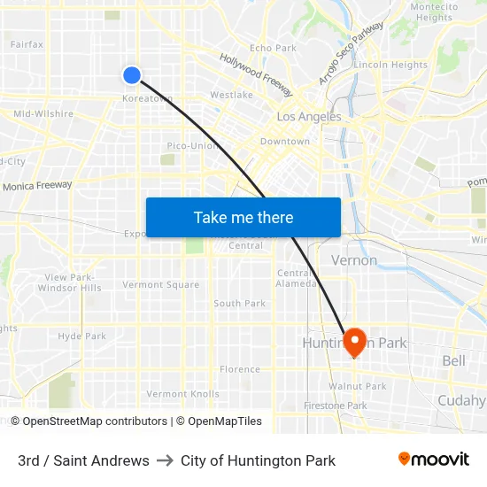 3rd / Saint Andrews to City of Huntington Park map