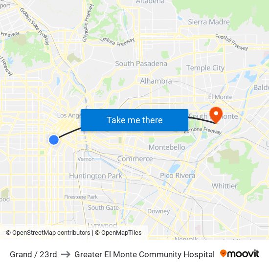 Grand / 23rd to Greater El Monte Community Hospital map