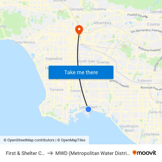 First & Shelter C N to MWD (Metropolitan Water District) map