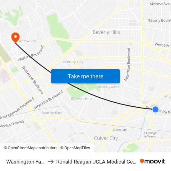 Washington Fairfax Hub to Ronald Reagan UCLA Medical Center 7West Floor map