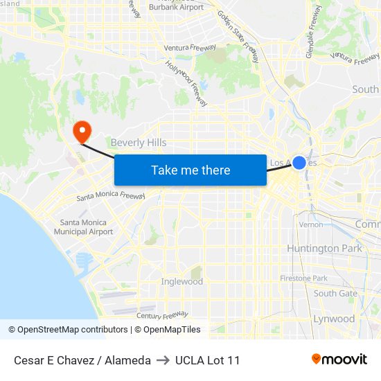 Cesar E Chavez / Alameda to UCLA Lot 11 map