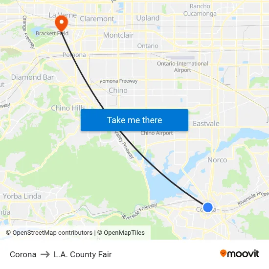 Corona to L.A. County Fair map