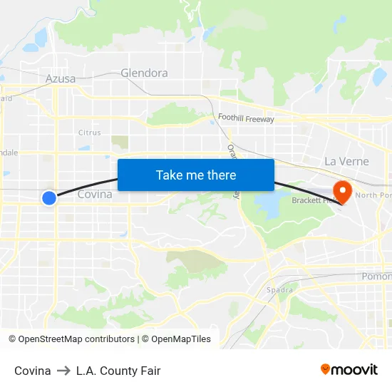 Covina to L.A. County Fair map
