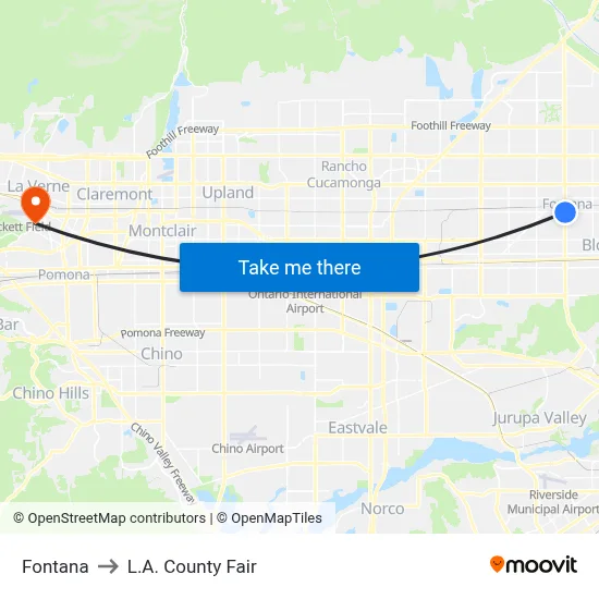 Fontana to L.A. County Fair map