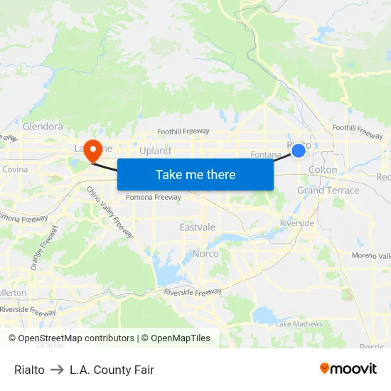 Rialto to L.A. County Fair map