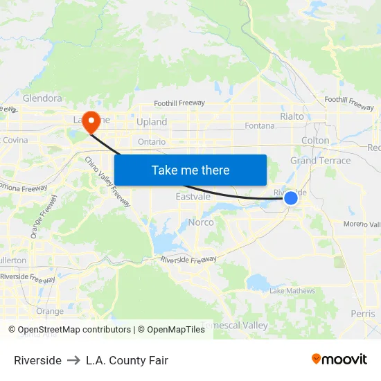 Riverside to L.A. County Fair map