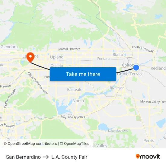 San Bernardino to L.A. County Fair map