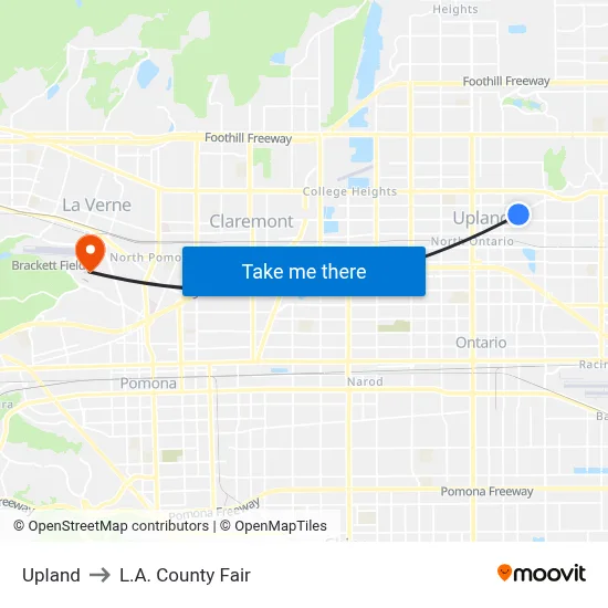 Upland to L.A. County Fair map