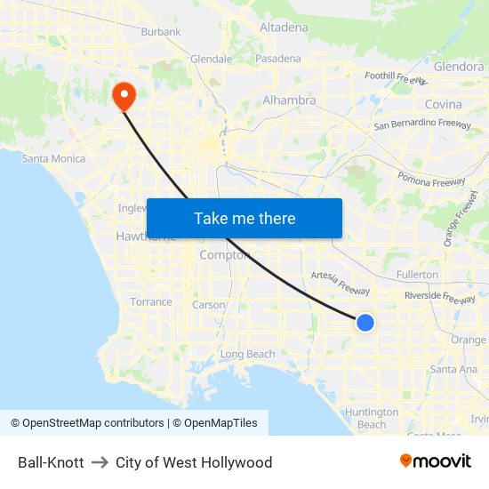 Ball-Knott to City of West Hollywood map