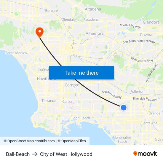 Ball-Beach to City of West Hollywood map