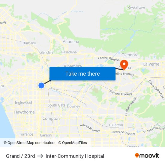 Grand / 23rd to Inter-Community Hospital map