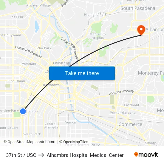 37th St / USC to Alhambra Hospital Medical Center map