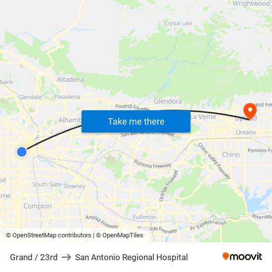 Grand / 23rd to San Antonio Regional Hospital map