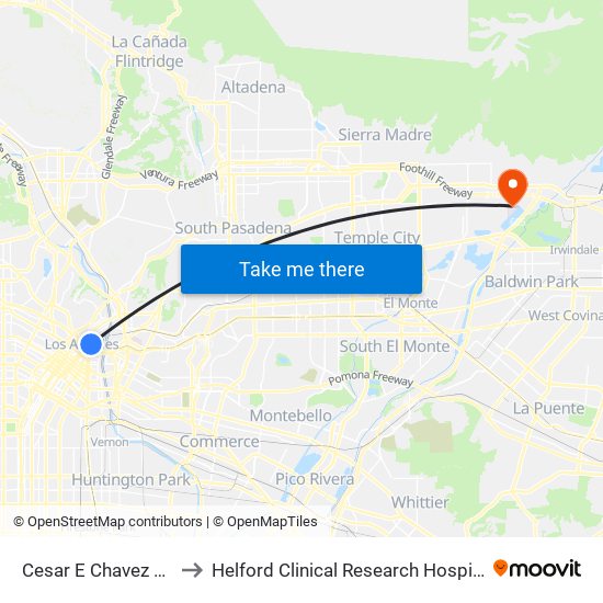 Cesar E Chavez / Alameda to Helford Clinical Research Hospital, City of Hope map