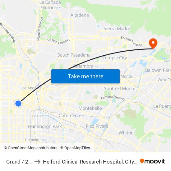 Grand / 23rd to Helford Clinical Research Hospital, City of Hope map