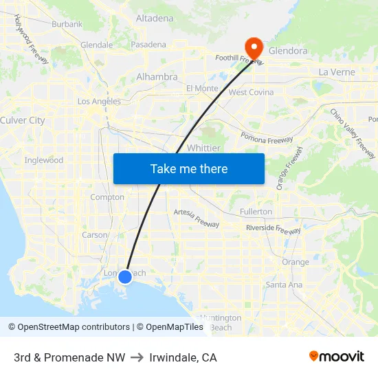 3rd & Promenade NW to Irwindale, CA map