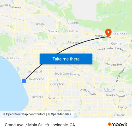 Grand Ave. / Main St. to Irwindale, CA map
