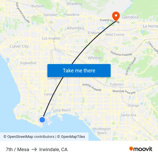 7th / Mesa to Irwindale, CA map