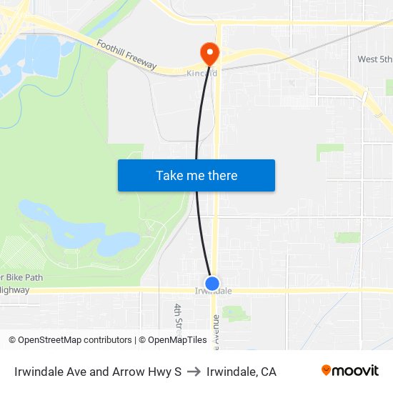 Irwindale Ave and Arrow Hwy S to Irwindale, CA map