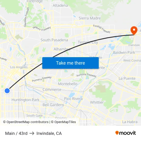 Main / 43rd to Irwindale, CA map