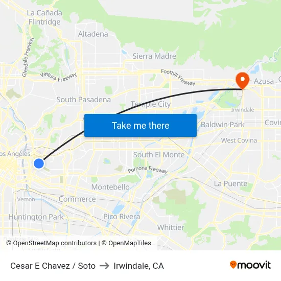 Cesar E Chavez / Soto to Irwindale, CA map