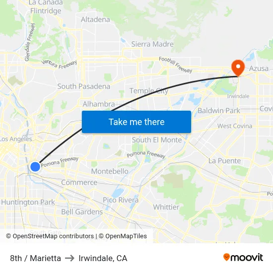8th / Marietta to Irwindale, CA map