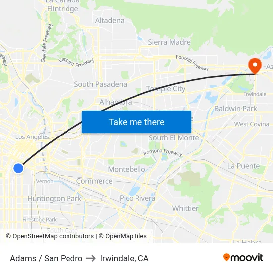 Adams / San Pedro to Irwindale, CA map