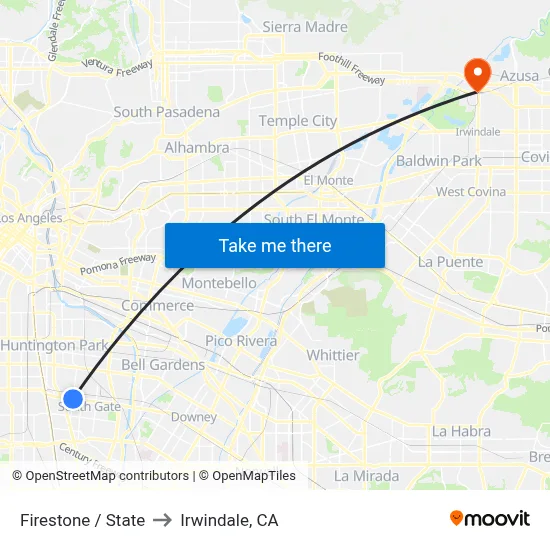 Firestone / State to Irwindale, CA map